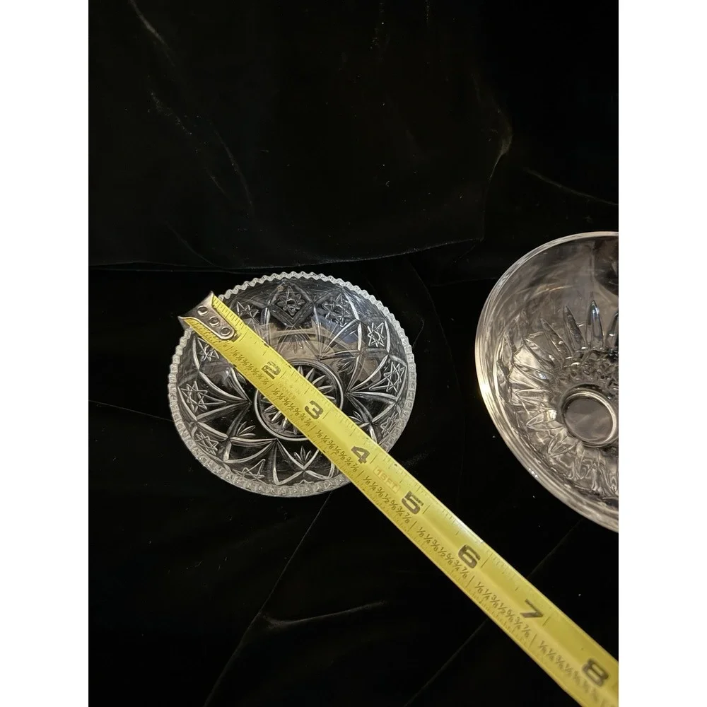 Lot Of 2 Bowls Candle Holder American Brilliant Vintage‎ ABP Cut Glass 4